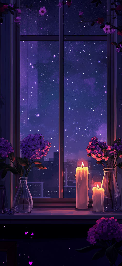 Kawaii Winter Wallpaper Iphone, Cozy Space Aesthetic, Magical Wallpaper Aesthetic, Purple Vibes Aesthetic, Cozy Phone Wallpaper, Samsung Phone Wallpaper, Iphone Wallpaper Flowers, Night Aesthetic Wallpaper, Really Cool Backgrounds