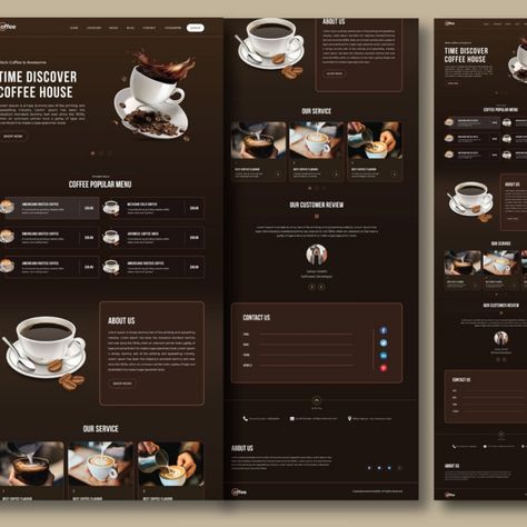 Cafe store for coffee landing page design PSD Template Cafe Website Design Layout, Coffee Landing Page, Cafe Website Design, Coffee Shop Website, Cafe Website, Blog Templates, Cafe Store, Website Design Inspiration Layout, App Landing Page