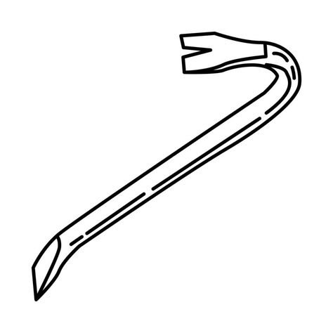 Crowbar Tattoo, Crowbar Drawing, Shovel Tattoo, Knife Outline, Witchy Tattoos, Vector Doodle, Icon Style, Dagger Tattoo, Sketches Simple