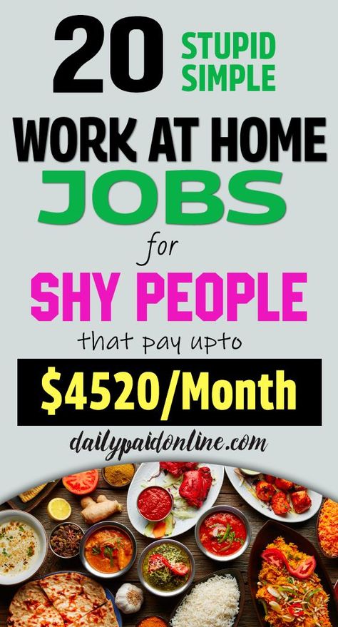 20 Stupid Simple Work At Home Jobs for Shy People That Make Upto $4520/Month Top Jobs For Women, Work From Phone Jobs, High Paying Jobs For Women, Making Extra Money At Home, Jobs That Pay Well With No Degree, Jobs For Shy People, Legit Side Jobs Extra Money, Jobs For Women No Degree, Easy Side Jobs Extra Cash