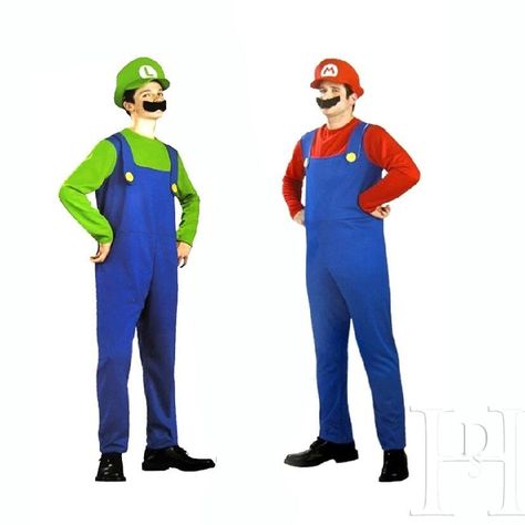 http://www.ebay.com/itm/Halloween-Adult-Super-Mario-Luigi-Bros-Mens-Fancy-Dress-Plumber-Cosplay-Costume-/162189000380?ssPageName=STRK:MESE:IT Mario Costumes, Super Mario Costumes, Super Mario Luigi, Mario Costume, Mens Fancy Dress, Super Mario And Luigi, Costumes For Men, Mario Luigi, Dress Halloween Costume