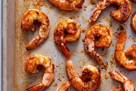 Toss the frozen shrimp straight onto the sheet pan.