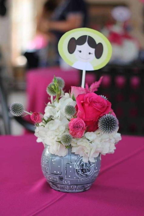 Star Wars Birthday Party Ideas | Photo 1 of 11 | Catch My Party Star Wars Baby Shower Decorations, Princess Leia Party, Girls Star Wars Party, Star Wars Party Decorations, Star Wars Girl, Star Wars Birthday Party Ideas, Star Wars Baby Shower, Leia Star Wars, Star Wars Princess