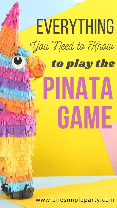 Playing a pinata at your next celebration? Check out this guide to everything you need to know to play the pinata party game. From how big of a pinata to buy to what to fill it with, there's lots of ideas to make your party planning easier. #pinata #pinatagame #pinataideas Pinata Game, Fiesta Games, How To Make Pinata, Summer Party Games, Birthday Pinata, Pinata Fillers, Party Hosting, Piñata Ideas, Diy Pinata