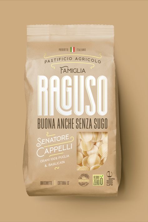 NEOM's packaging design for Pasta Famiglia Raguso captures the rich heritage of Agricola Cooperativa Vera. Inspired by the 1950s Italian style, the design employs a contemporary visual language with fresh colors, emphasizing the pasta's vibrancy and differentiating product variants. Pasta Label Design, Vintage Italian Packaging, Italian Packaging Design, Premium Food Packaging Design, Deli Packaging, Pasta Packaging Design, Italian Branding, Italian Packaging, Beer Label Illustration