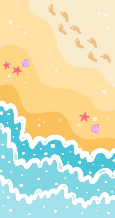 Kawaii Beach, Desain Buklet, Kids Background, Summer Painting, Poster Photo, Cloud Wallpaper, Theme Background, Abstract Iphone Wallpaper, Beach Wallpaper