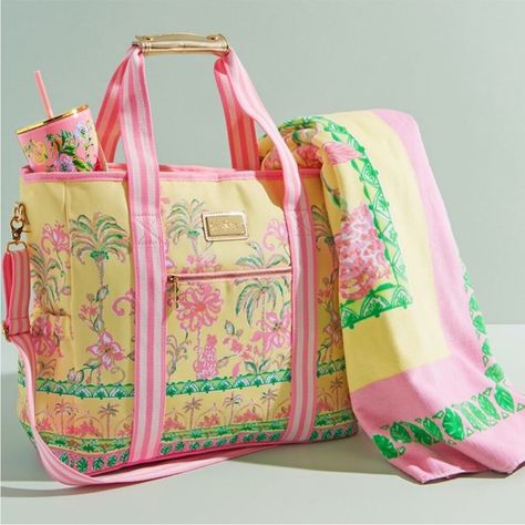 Condition: New With Tags Print: Finch Yellow Tropical Oasis Smoke Free Home Pet Free Home Lilly Pulitzer Website Description: Pack Up For A Stylish Picnic With This Printed Cotton Canvas Cooler Tote. A Thermal Insulated Interior Keeps Your Food And Drinks At The Perfect Temperature, While A Top Handle And Adjustable Strap Make Carrying A Breeze. Gold Accents Including A Logo Plaque And Bamboo Zipper Pull Complete This Chic Cooler. Pearl Pattern, Picnic Tote, Tropical Oasis, Boho Beachy, Cooler Tote, Pack Up, Blue Beach, Straw Tote, Beach Bags