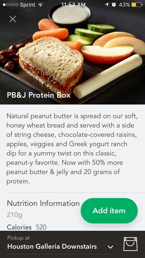 Starbucks PB&J Protein Box Pbj Lunch Lunchbox Ideas, Starbucks Protein Box Diy, Starbucks Protein Box, Broccoli Cheese Soup Panera, Protein Boxes, Healing Meals, Greek Yogurt Ranch Dip, Protein Box, Keto Broccoli Cheese Soup