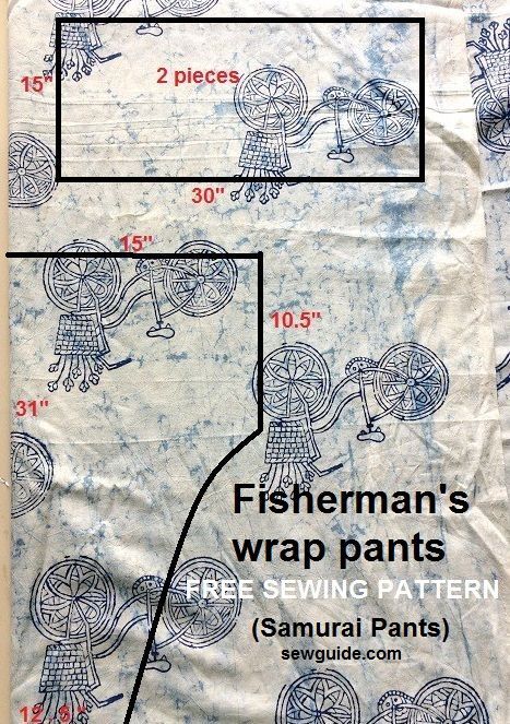 Thai Fisherman Pants Pattern, Fisherman Pants Pattern, Wrap Pants Pattern, Pantalon Thai, Pants Pattern Free, Thai Yoga, Samurai Pants, Thai Pants, Thai Fisherman Pants