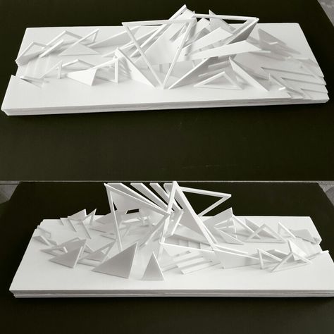 Linear Composition Architecture, Linear Organization Architecture Model, Linear Composition, Conceptual Model Architecture, Art Handouts, Origami Architecture, Paper Art Sculpture, Concept Models Architecture, Paper Architecture