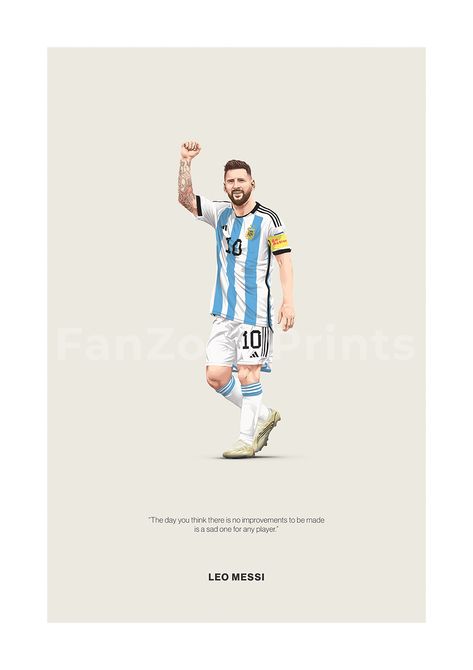 Lionel Messi poster featuring a minimalist design style. The high-quality print showcases a beautiful digital drawing of Lionel Messi alongside a meaningful quote. Perfect for any soccer lover looking to add some flair to their living space. Football Minimalist, Messi Posters, Stockholm Poster, Soccer Posters, Lionel Messi Posters, Soccer Drawing, Messi Poster, Football Artwork, Soccer Wall Art