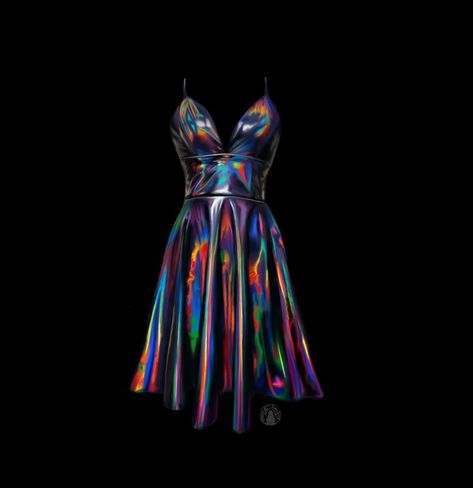 Holography Dress - Fabric Study - Porcreate Fabric Study, Holography, Character Creation, Character Costumes, Dress Fabric, Digital Artwork, Halter Dress, 3 D, Fabric