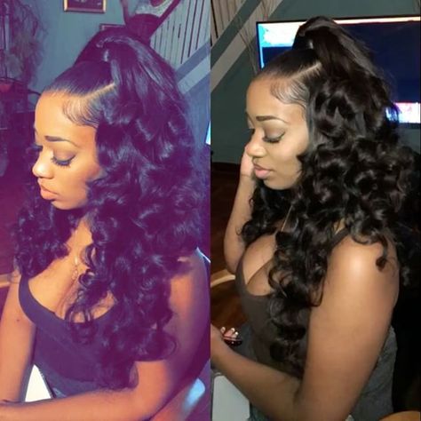 -follow the queen for more poppin' pins @kjvouge✨❤️- Bodywave Wig, Birthday Hair, Amazing Lace, Hair Laid, Ponytail Styles, Sew In, Braided Ponytail, Baddie Hairstyles, Color Hair