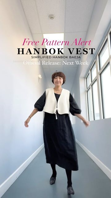 44K views · 4.5K likes | Sara SJ Kim | 📽 Sewing Therapy on Instagram: "✨Free Pattern Alert: Hanbok Vest BAEJA✨ I’m thrilled to share a sneak peek of my upcoming Hanbok Vest BAEJA pattern. Check out my stories for a glimpse of the incredible creativity showcased by my amazing testers! This versatile pattern, available in sizes 0 to 24, is a one-length design and even reversible (though not shown in this reel – more fun reels are in the works!).☺️ Choose your style from a bolero to an oversized long vest, and get creative with front ties for an added touch of cuteness. While it’s meant to be worn as a wrap vest, there’s room for personal flair.✨ The pattern is nearing completion, and I’m currently working on a step-by-step sewalong video to guide you through the process. Stay tuned for u Long Vest Patterns For Women Sewing Free, Crochet Tie Front Vest Pattern Free, Tie Front Vest Sewing Pattern, Crochet Tie Vest Pattern Free, Vest Sewing Pattern Free, Free Vest Pattern, Vest Patterns For Women Sewing, Diy Vest Pattern, Long Vest Pattern