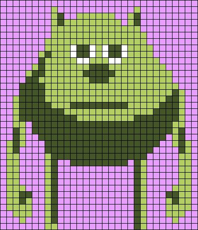 Alpha pattern #45431 variation #268910 | BraceletBook Pixel Art Pattern Funny, Alpha Patterns Funny, Adventure Time Alpha Pattern, Funny Alpha Pattern, Crochet Alpha Pattern Easy, Crochet Alpha Patterns, Simple Pixel Art Patterns, Alpha Pattern Crochet, Monsters Inc Crochet