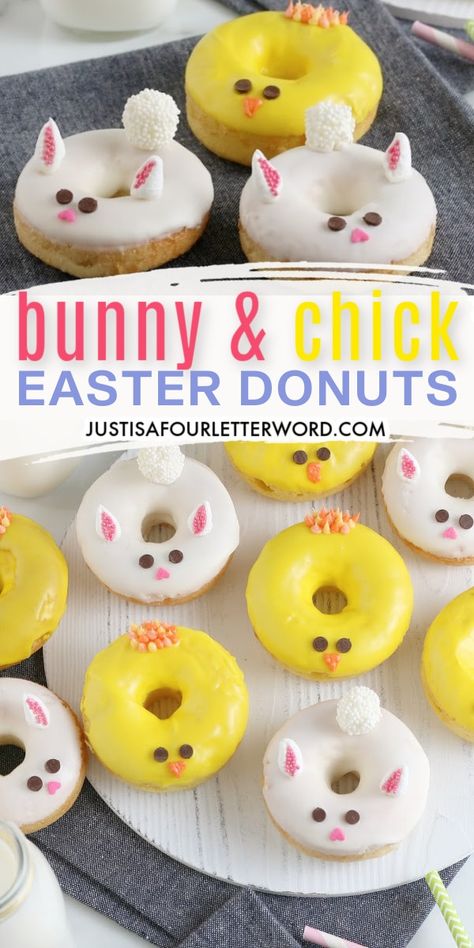 Baked Donuts Recipe, Donut Decorating Ideas, Springtime Recipes, Spring Dessert, Fried Donuts, Baked Donut Recipes, Donut Decorations, Donuts Recipe, Easter Desserts