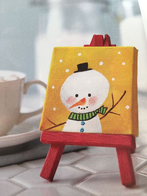 Painting Ideas For Christmas Gifts, Simple Painting Ideas Christmas, Painting Ideas Christmas Easy, Small Christmas Paintings Mini Canvas, Easy Painting Ideas On Canvas Christmas, Mini Christmas Canvas, Mini Christmas Paintings, Happy New Year Painting, Kids Christmas Canvas