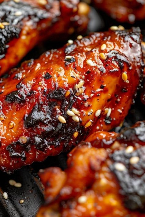 Perfect Smoked Korean Chicken Wings Korean Wings Recipe, Korean Bbq Wings Recipe, Korean Chicken Wings Recipe, Korean Bbq Wings, Korean Wings, Bbq Wings Recipe, Marinated Wings, Smoked Corned Beef, Korean Chicken Wings