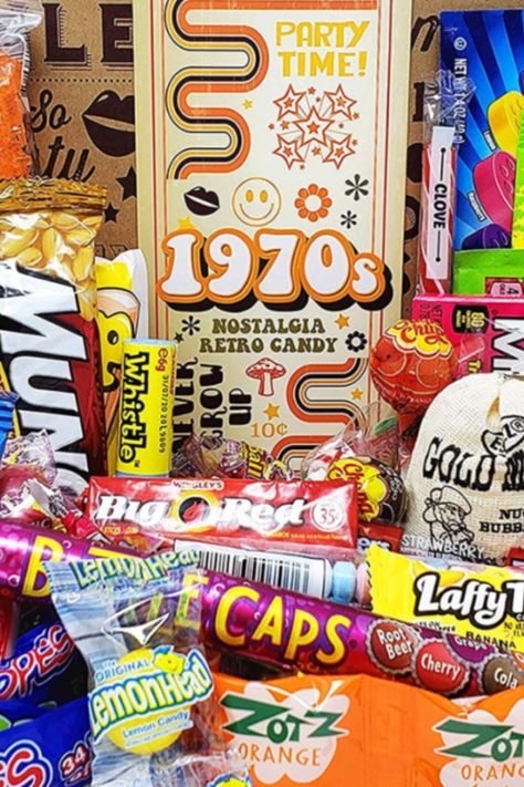 Explore our RETRO CANDY collection and you'll find all of these delicious throwback sweets and much more at https://www.candydistrict.com/ - Link in bio ✨🍬⠀ ⠀ Q: What was your go-to candy from the 70's? 🔽⠀ 70s Candy Table, Candy From The 70's, 80s Candy Table, 70s Candy, 1970s Candy, Sweet Tarts Candy, Candy Table Signs, 80s Candy, Childhood Candy