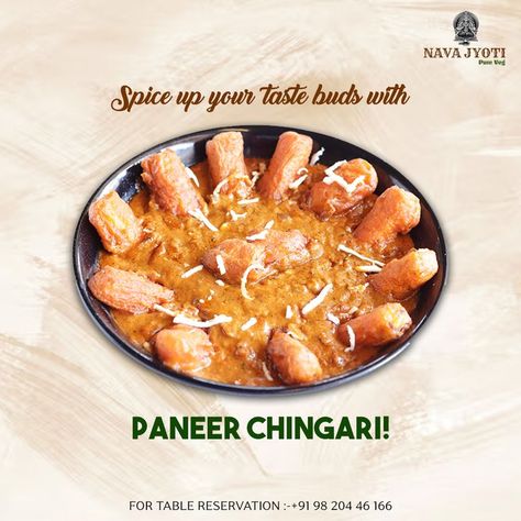 Looking for a fiery and flavorful dish to tantalize your taste buds? Look no further than Paneer Chingari! For Table Reservation - +91 9820446166 #navajyoti #food #restaurant #SevTomato #SpicySnacks #TasteBudsZing #DeliciousFlavors #SnackTimeFun #delicious #yum #savorflavors #vegetarian #foodie #instafood #foodstagram #foodlover #healthyfood #foodies #foodgifts #foodisfun #foodswelove #thekkady Spicy Snacks, Food Restaurant, Snack Time, Food Gifts, Paneer, Taste Buds, Food Lover, Spice Things Up, Healthy Recipes