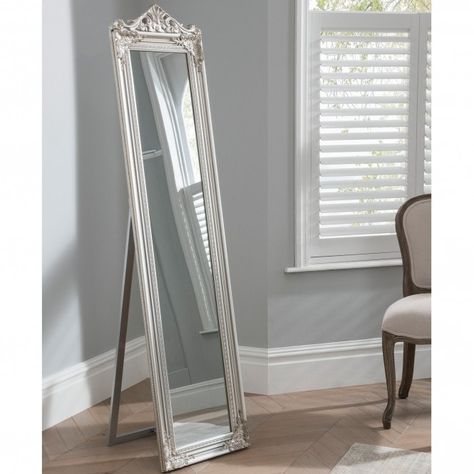 Cheap Full Length Mirror, Full Length Mirror Decor, Shabby Chic Flooring, Antique Floor Mirror, Large Bedroom Mirror, French Style Mirrors, French Furniture Bedroom, Floor Length Mirror, Long Mirror