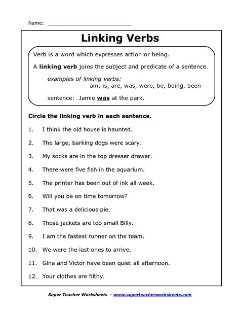 14 Images of Action Verbs Worksheets 5th Grade Linking Verbs Worksheet, Helping Verbs Worksheet, School Sheets, Nouns And Verbs Worksheets, Action Verbs Worksheet, 7th Grade English, Types Of Verbs, Verb Practice, Verbs Worksheet