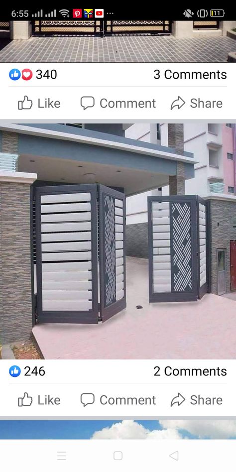 Subdivision Homes Philippines, Gate Design Modern Philippines, Folding Gate Design, Modern Philippines, Subdivision Homes, Compound Gate, Gate Design Modern, Folding Gate, Gate Designs Modern