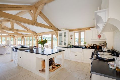 Barn Conversion Interiors, Kitchen Diner Extension, Oak Frame House, Open Plan Kitchen Dining Living, Barn Kitchen, Open Plan Kitchen Dining, Barn Interior, Kitchen Dining Living, Kitchen Images