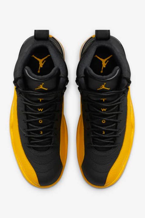 Jordan 12 University Gold, Jordan 12 Black, Braid Styles For Men, Jordan Retro 11, Yellow Sneakers, Air Jordan 12, Jordan Shoes Retro, Retro 11, Shoes Retro