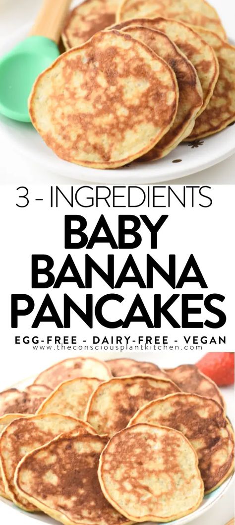 Baby Banana Pancakes, Pancakes For Babies, Banana Pancakes For Baby, Dairy Free Baby, Introducing Solid, Weaning Foods, Baby Breakfast, Body Inflammation, Baby Pancakes