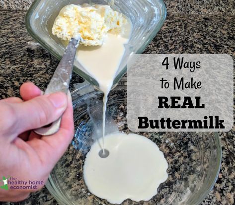 4 ways to make REAL buttermilk. It really is easy to make homemade,  low carb, probiotic rich and fermented buttermilk. #howtomake #heavycream #cultured #best #recipes #simple #fermented #thehealthyhomeeconomist Cultured Buttermilk, Natural Recipes, Homemade Buttermilk, Healthy Recipes Easy Snacks, Easy Smoothie Recipes, Easy Smoothies, Healthy Snacks Easy, Coconut Recipes, Water Recipes