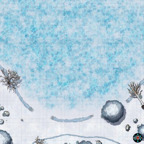 Get instant access to hundreds of battlemaps on our Patreon! #dnd5e #dndmaps #dnd #battlemaps #5e #art #digitalart #dndhomebrew #dndmemes #dungeonsanddragons #criticalrole #fantasyart #fantasy #fantasymap #cartography #worldbuilding #tabletop #ttrpg #rpg #winter #ice #lake #frozen #monster #attack #encounter Frozen Shipwreck, Roll20 Maps, Map Assets, Lake Monster, Frozen Castle, Icewind Dale, Snow Lake, Lake Monsters, Ice Lake