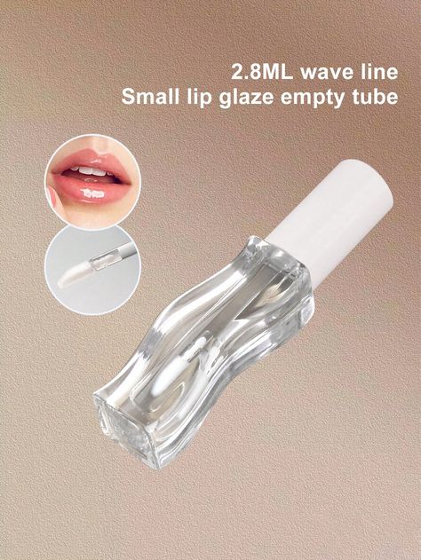 1pc 2.8mL White Wave Line Empty Lip Gloss Tube Packaging For Cosmetics Lip Balm, Lip Oils White    PP  Makeup Tube   Beauty Tools, size features are:Bust: ,Length: ,Sleeve Length: Lipstick Box, Lip Oils, Lip Balm Containers, African Print Tops, Small Lips, Tube Packaging, Waves Line, Gloss Labial, Lip Gloss Tubes