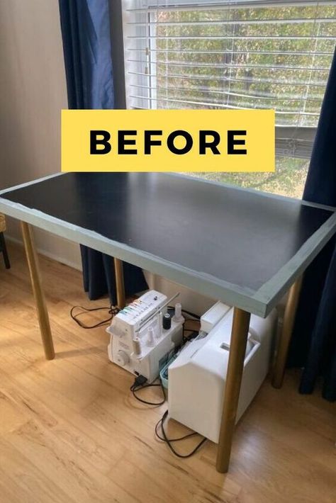 Linnmon Desk Hack, Cheap Ikea Desk, Ikea Desk Top, Diy Ikea Desk, Ikea Linnmon Desk, Ikea Linnmon, Office Upgrade, Diy Home Upgrades, Raw Wood Furniture