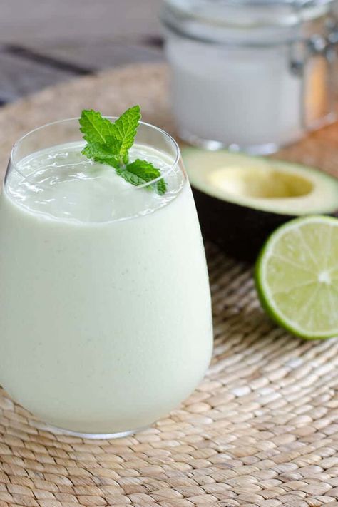 Even though this paleo key lime pie smoothie is gluten-free, dairy-free and egg-free with keto and vegan options, it's decadent enough for dessert. And it's faster than baking a pie. #ketosmoothies #smoothierecipes #paleovegan Paleo Key Lime Pie, Lime Smoothie Recipes, Key Lime Pie Smoothie, Healthy Key Lime, Paleo Smoothie Recipes, Lime Smoothie, Gluten Free Drinks, Keto Smoothie Recipes, Breakfast Smoothie Recipes