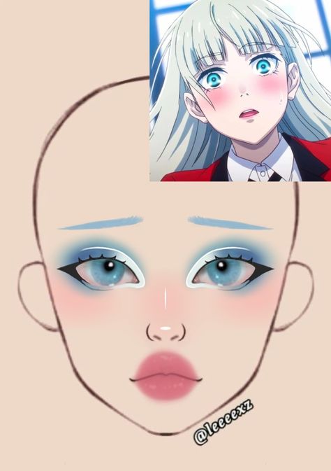 Ririka Momobami, Skincare Headband, Makeup Charts, Funky Makeup, Anime Eye Makeup, Makeup Pictorial, Anime Cosplay Makeup, Makeup Drawing, Anime Makeup