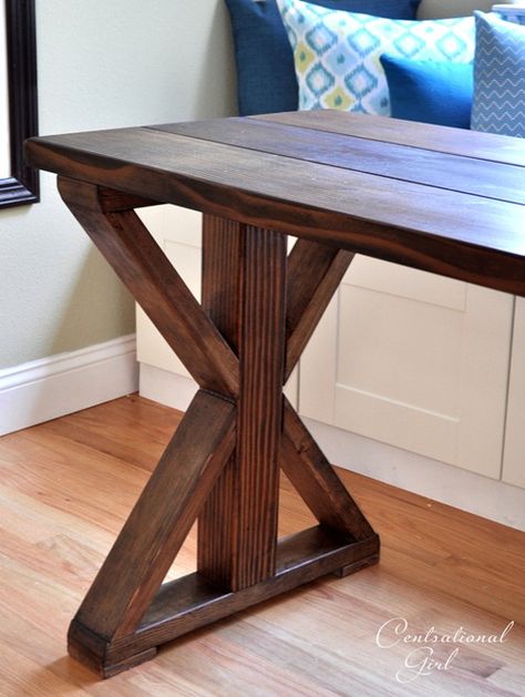 Centsational Girl » Blog Archive » X Base Table: Start to Finish Table Legs Ideas, Resin Tables, Desk Legs, Table Farmhouse, Diy Artwork, Table Leg, Diy Holz, Diy Desk, Table Plans