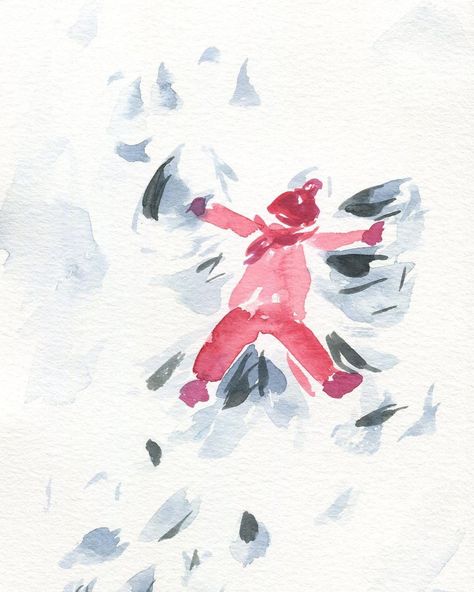 Leah DiFrancesco on Instagram: “Angel- and by that I mean snow angel! My husband came up with this idea and I think it’s perfect! 👏🏻 Even as an adult I just love laying in…” Angel Portrait, Watercolor Snow, Tiny People, Snow Angel, Winter Watercolor, Snow Angels, Art Studies, Art Class, Image Collection