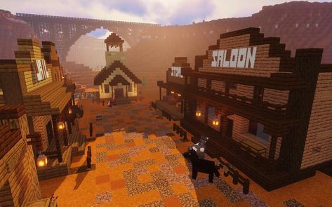 Minecraft Western Town Ideas, Saloon Minecraft, Minecraft Cowboy, Minecraft Cowboy Town, Minecraft Saloon, Minecraft Old Town, Minecraft Old West Town, Western Minecraft Builds, Minecraft Western Builds