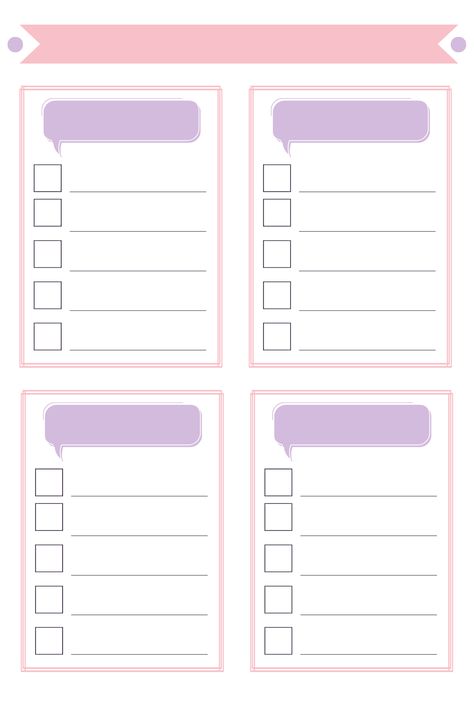 Checklist Template Aesthetic, Bullet Journal Icons, Cute To Do List, Canva Journal, Bullet Journal Dividers, Note Aesthetic, Free Daily Planner, Free Printables Organization, Writing Checklist