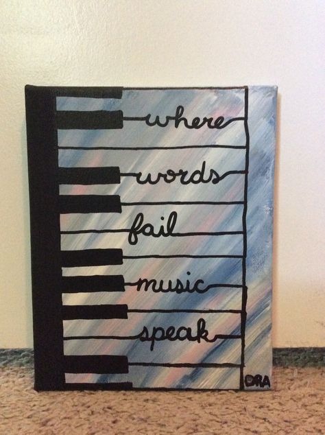 Things To Draw Related To Music, Music Note Painting Ideas, Microphone Painting Canvases, Choir Painting Ideas, Musical Canvas Painting, Music Painting Canvas Easy, Canvas Music Painting, Musical Painting Ideas, Word Paintings On Canvas Aesthetic