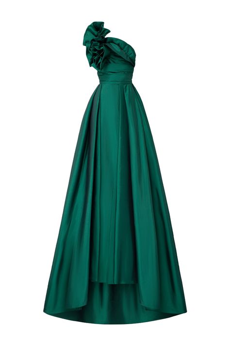 JULIETA SILK TAFFETA FLORAL DRESS | 21Six | CULT MIA فستان زهري, Polyester Skirt, Silk Taffeta, فستان سهرة, Invisible Zipper, Coat Dress, 50th Birthday, Skirt Length, Green Dress