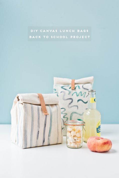 Diy Lunchbox, Diy Lunch Bag, Escuela Diy, Projek Kayu, Canvas Lunch Bag, Diy Back To School, Sac Diy, Diy Sac, Sac Lunch