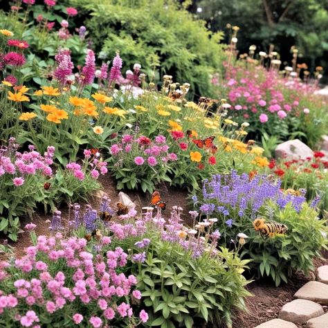 25 Sloped Backyard Ideas on A Budget Slope Flower Garden, Sunny Slope Landscaping, Landscaping On A Small Slope, Flower Garden On A Hill Sloped Yard, Slope Landscaping Ideas Low Maintenance, Gentle Slope Landscaping, Sloped Flower Bed Ideas, Full Sun Hillside Landscaping, Flower Garden On A Slope