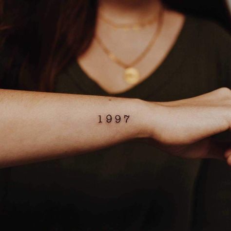 1997 Tattoo Ideas, 1997 Tattoo, Tattoo Ideas Hand, Tattoo Inspiration Men, Tattoo Lettering, Tattoo Stencils, Wrist Tattoos, Future Tattoos, Arm Tattoo