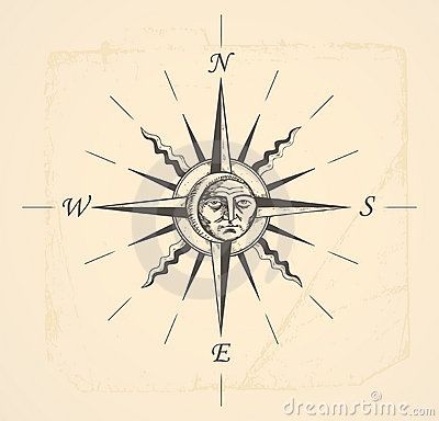 Would love this for a tattoo on my upper for arm :) Tattoo Sun And Moon, Vintage Compass Tattoo, Compass Tattoos, Tattoo Sun, Compass Drawing, Compass Rose Tattoo, Tatoo Inspiration, Vintage Compass, Sun Tattoos