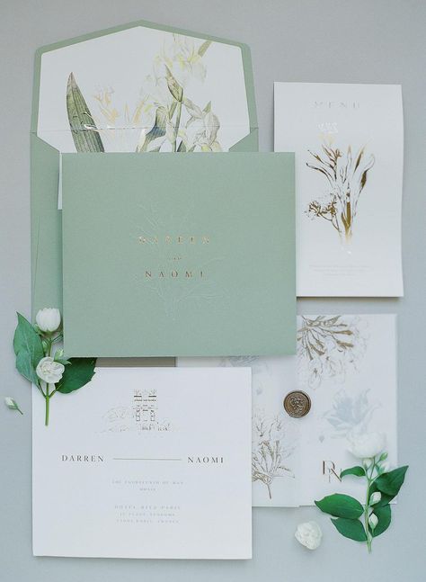 Wedding Invitations Mint Green, Minted Wedding Invitations, Ritz Paris, Wedding Mint Green, Hijau Mint, Elegant Wedding Inspiration, Wedding Journal, Indian Wedding Cards, Pocket Wedding Invitations