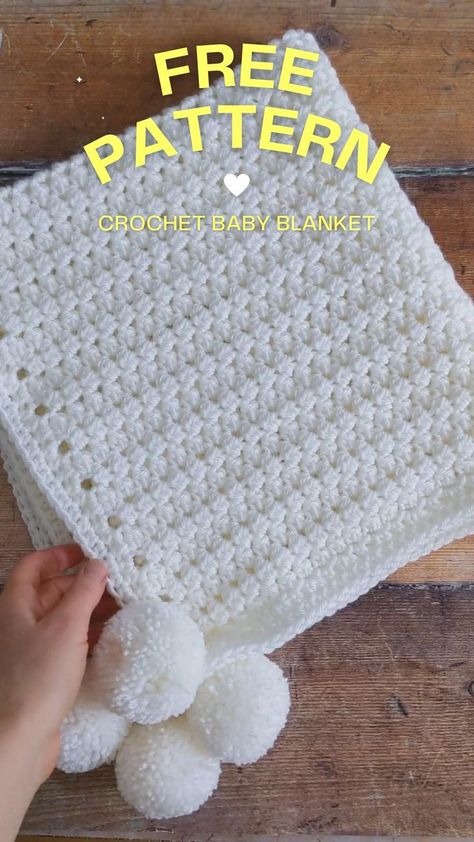 Free Crochet Patterns For Baby Blankets Easy, Baby Shawl Crochet Pattern Free, Fast Crochet Baby Blanket, Easy Crochet Patterns Free Beginners, Easy Crochet Baby Blanket Free Pattern, Crochet Baby Blanket Tutorial, Crochet Baby Projects, Crochet Baby Blanket Beginner, Baby Afghan Crochet Patterns