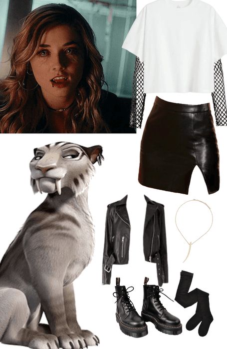 Age Outfits, Shaun Leane, Ice And Spice, Ice Age, Outfit Maker, Outfit Shoplook, Leather Mini Skirts, Leather Mini, Cotton T Shirt