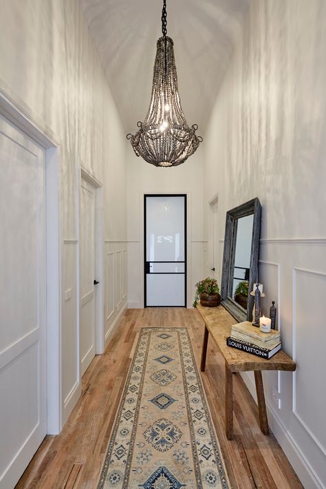 Long Narrow Hallway Ideas, The Block Australia, Long Narrow Hallway, Wide Hallway, Hallway Ideas Diy, Narrow Hallway Ideas, Hallway Designs, Entry Hallway, Vogue Living